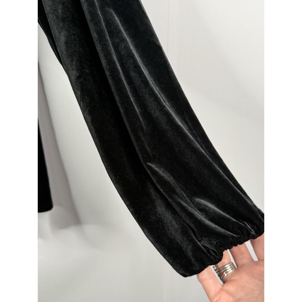 Alfani Velvet Wrap Top Womens 2X Gray Black Velvet Holiday Evening Glam Party - Picture 2 of 10